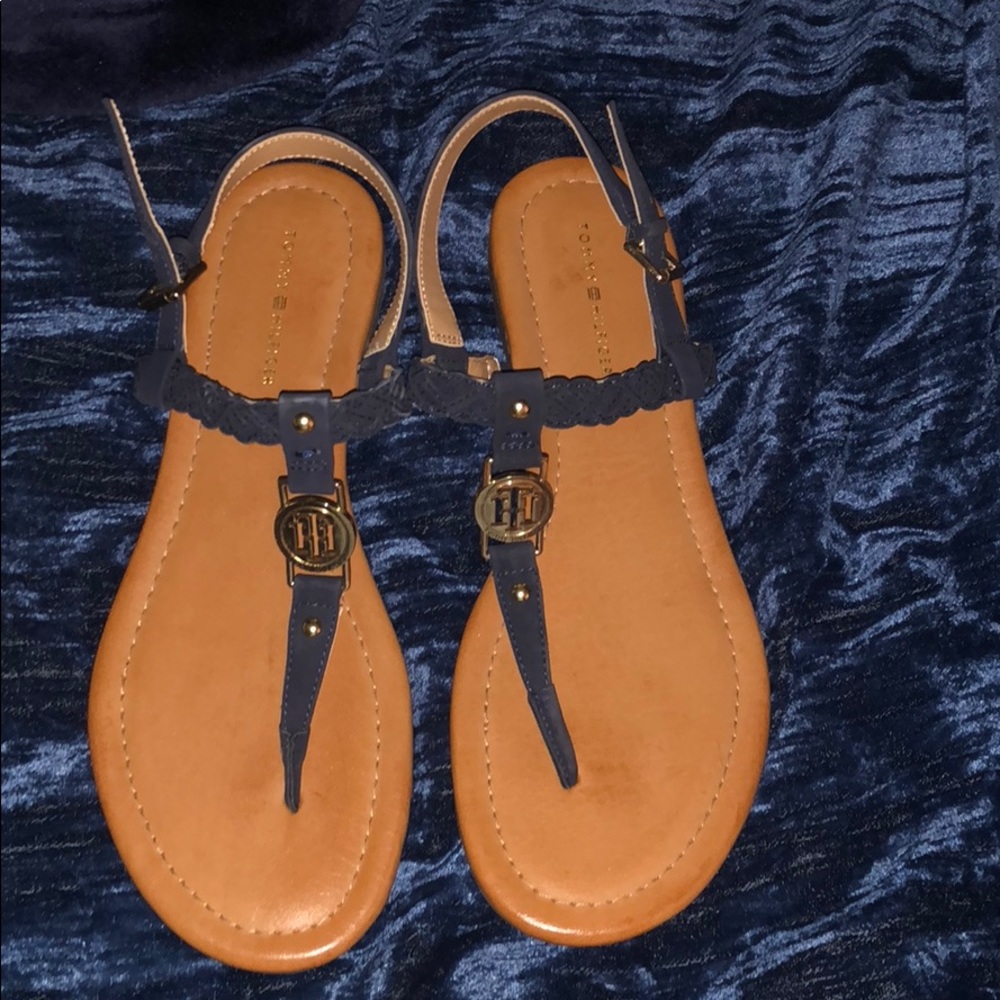 NEW Tommy Hilfiger sandals in royal blue & gold